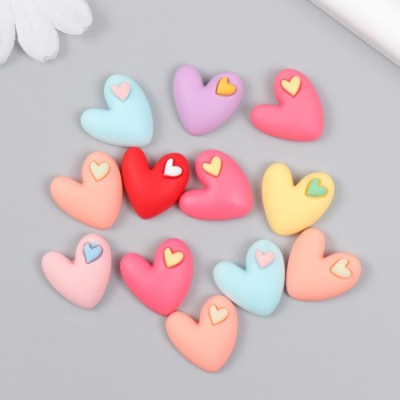 Decor for creativity plastic "heart in heart" set of 12 pcs 2x1.8 cm