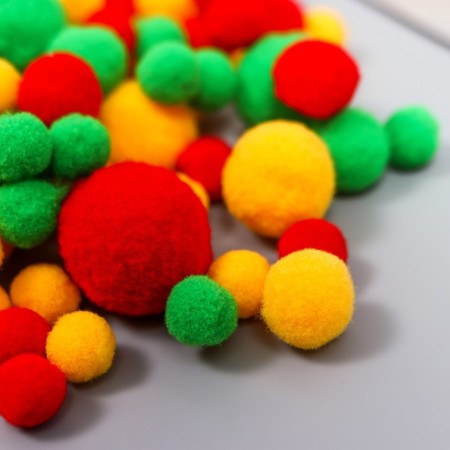 Decor for creativity "Pomponchiki. Christmas" d = 1-3 cm set 135 pcs-2