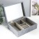 Casket wood for jewelry "Leaves on gray" 7x16.3x22.3 cm