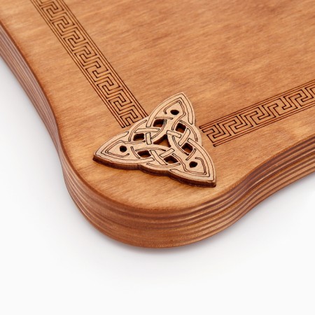 Scandinavian backgammon, carved large, wooden board 45 x 45 cm-5