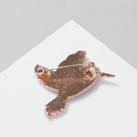 Brooch "Bird", colored in pink gold-1