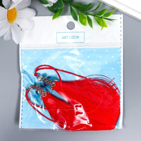 Decor for creativity textiles "Padisha brush" Red set 2 pcs 9x1 cm-2