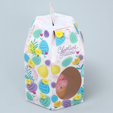 Confectionery box, packaging “Congratulations on Easter!”, Easter, 8 x 8 x 21 cm