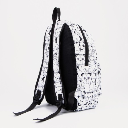 Youth backpack from lightning textiles, external pocket, penalty, white color-2