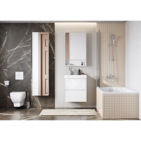 Aquaton Skandi Carder Mirror, 55 cm, white color-3
