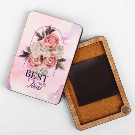 Magnetic needle "Peonies", 8 × 5.5 cm, pink color-2