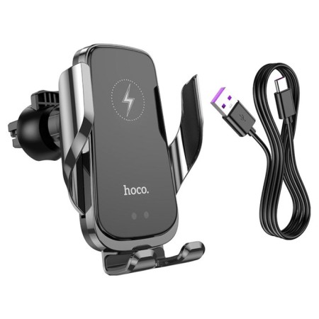 Hoco CA202 car holder, wireless charging, for 4.5-7.0 ", 2 A, 90 mAh, 15 watts, black-4