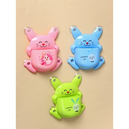 CHECTION for dental brushes Children's "Bunny", on suction cups, Mix color-2