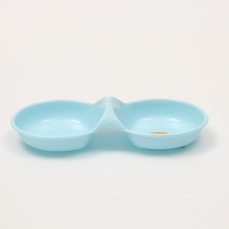 Double plastic bowl 2 x 160 ml, 24 cm x 11.5 cm x 3 cm, blue-1