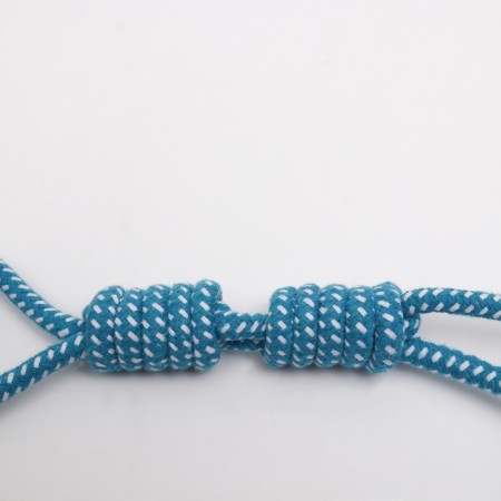 A rope toy with a pen and balls "duet", up to 35 cm, up to 180 g, blue/white-3