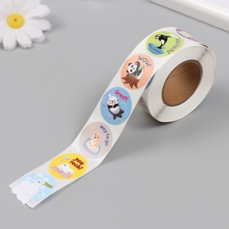 Stick Paper "Animals. Wishes" d = 2.5 cm 500 pcs in a roll 3x6.5x6.5 cm-4