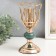 Summary metal, glass for 1 candle "Flower with blue ball" D-5.5 cm 11.5x11.5x25 cm