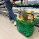 Basket-body on 4 wheels are plastic, 38 liters, with 2 plastic handles, green color