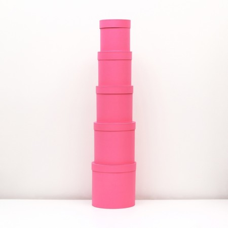 A set of round boxes 5B1 "Paints", Pink, 25 x 25 x 25 - 19 x 19 x 19 cm-2