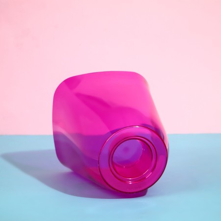 Pot for orchids, 2.5 l, 16.4 × 18.5 cm, plastic, transparent raspberry-1