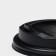 Plastic disposable lid for a glass black, with a valve, d = 9 cm
