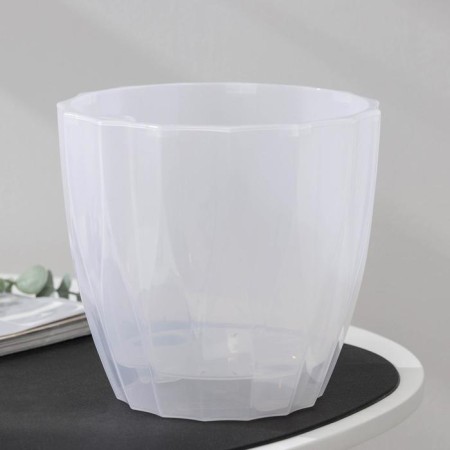 Kashpo for flowers with an insert “flute”, 3 l, the color is transparent
