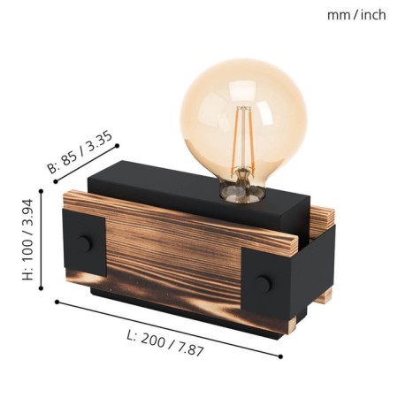 Layham table lamp, 1x16W E27, tree color, black-1