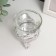 Glass candlestick, 1 candle "Flower" silver 6.5x6x6 cm