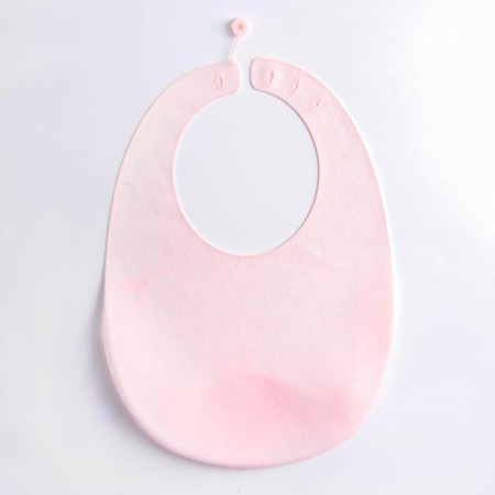 Bibslate for feeding silicone with pocket, pink color-3