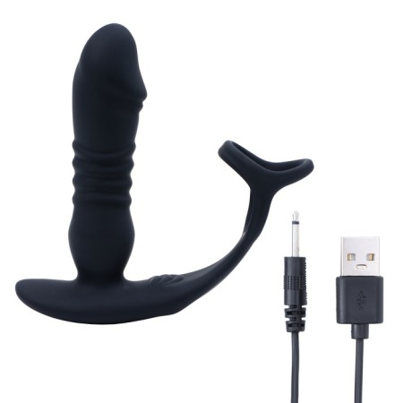 Massager of the prostate oka-hp, with an erection ring, frictions, PDU + App, 12 modes, black 106220-8