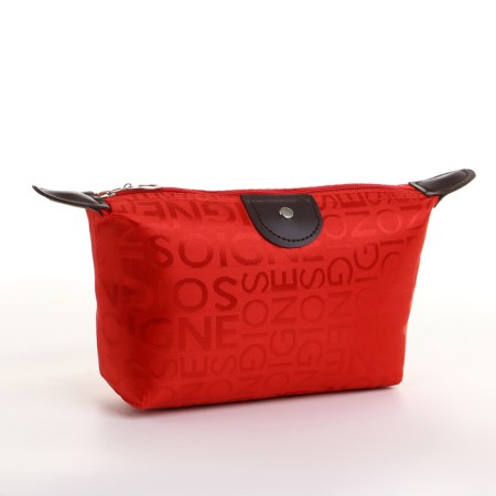 Cosmetic bag with lightning, red color