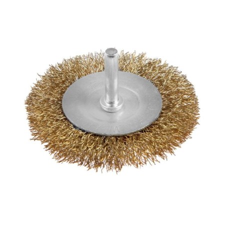 Metal brush for a tundra drill, with a hairpin, flat, 75 mm