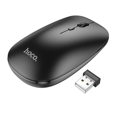 Hoco GM15 mouse, wireless (2.4 + BT), optical, 800-1200-1600 dpi, black-1