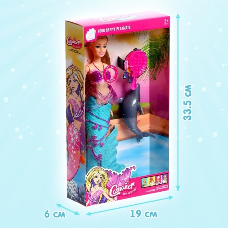 Fairytale doll "Mermaid", sound, light, with accessories, mix-4