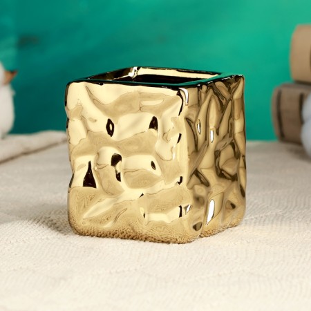 Kashpo "Patrick" Golden, 7x7x7.5cm