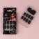 Plane Black Flying Nails, 24 pcs, adhesive plates, square shape, glossy color black