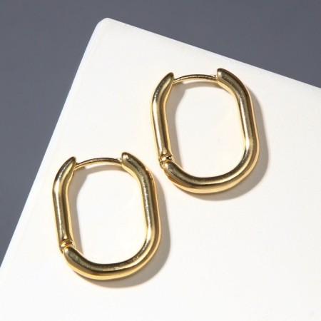 Earrings Metal "semicircle" closing, color yellow gold-1