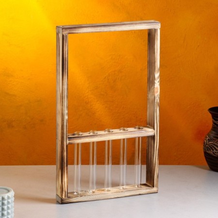 Kashpo wooden 28 × 4.5 × 40 cm with 5 flasks "Extra frame", firing we give beautifully-1