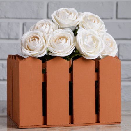 Kashpo wooden 18 × 18 × 14 cm "fence", brown give beautifully