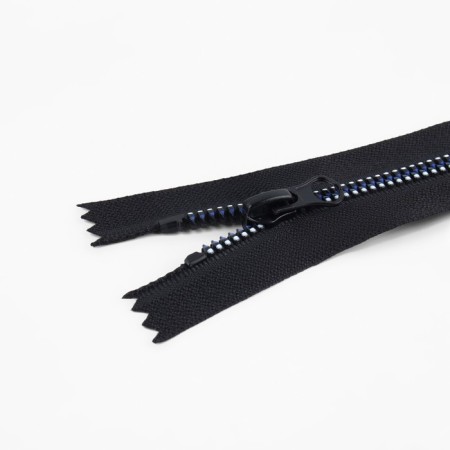 Lightning "Tractor", No. 5, non -proceeding, automatic lock, 18 cm, black/white/blue color-1