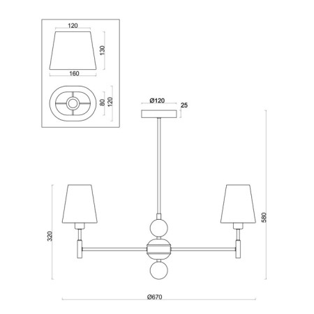Freya FR2028PL-03N Soho chandelier, 670x670x580 mm, E14, 3x40W, Nickel color-1