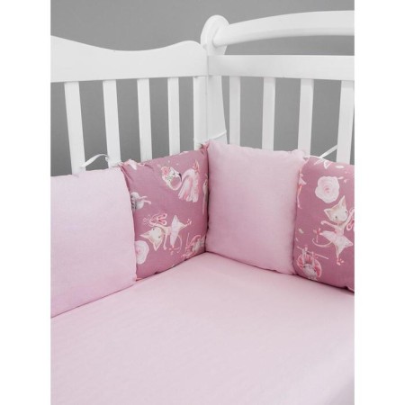 A set in a crib 3 objects Baby Boom, a delicate dance print, pink color-8