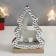 Souvenir ceramics, tree "deer at the Christmas tree" silver 17.7x5.2x12 cm
