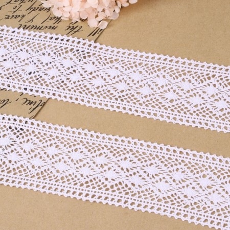 Knitted lace, 70 mm × 10 ± 1 m, fluid-white color-1