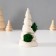 Souvenir "Christmas tree" with moss white, height 10 cm, d-5 cm (moss green stabil)