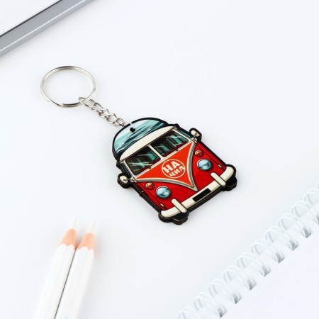 A wooden key keychain "on chil", 4.3 x 5.1 cm-2
