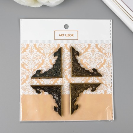 Metal corner "relief" bronze set 4 pcs 3.8x3.8 cm-4