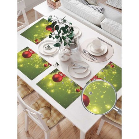 A set of napkins for setting the table "Sparkling New Year tree", rectangular, size 32x46 cm, 4 pcs-1
