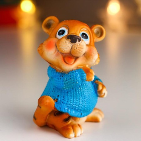 Souvenir Polystone "Tigrush in a bright sweater" MIX 6.5x4x5.7 cm-1