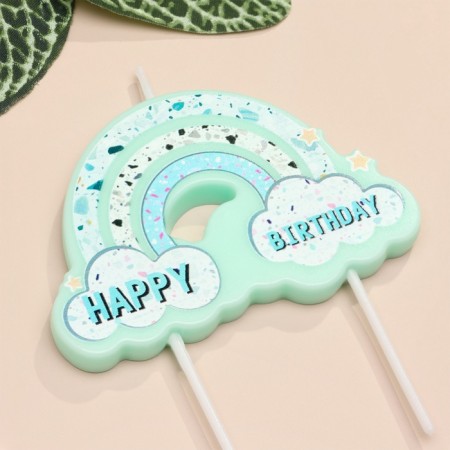 Candle for the cake "Air Rainbow", blue-2