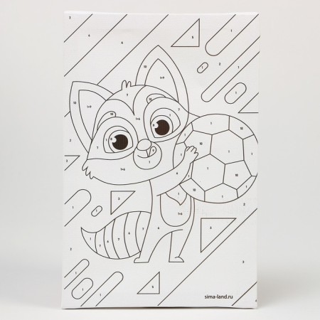 Picture on numbers for children "Sports raccoon", 20 x 30 cm-2