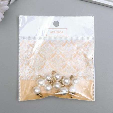 Decor for creativity plastic "Pearls with a loop" set 10 pcs 1.2x1.2x1.2 cm-2