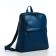 Women's backpack of artificial leather with lightning, 2 pockets, blue color