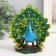 Polystone souvenir "Green peacock with a magnificent tail" 11.5x6x12 cm
