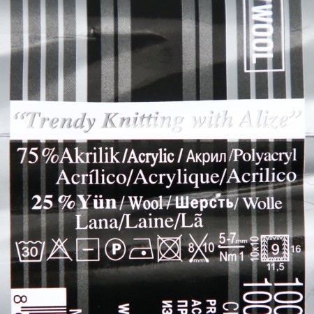 Yarn "Superlana Maxi" 75% acrylic, 25% wool 100m/100g (60 black)-3